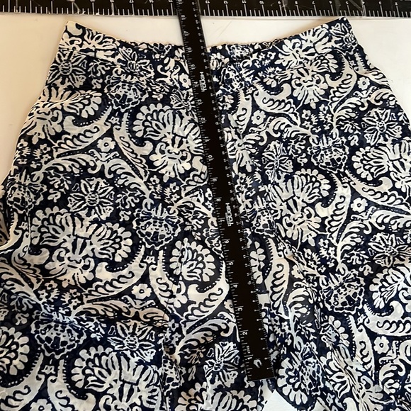 Truth  size large blue & white print lined wide slit leg pants front wrap look - Picture 8 of 16